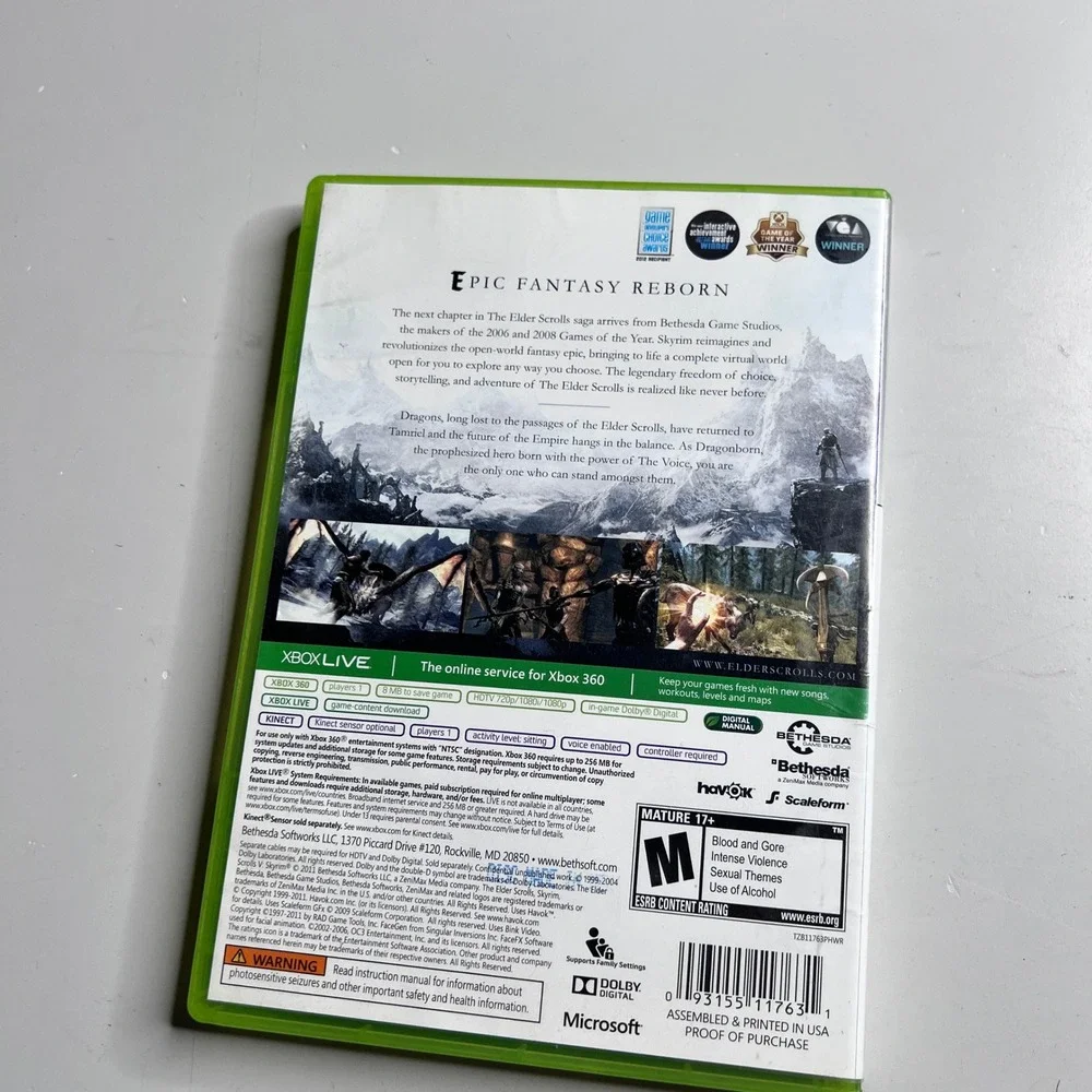 The Elder Scrolls V Skyrim Xbox 360 Platinum Hits‎ Bethesda RPG Game NTSC